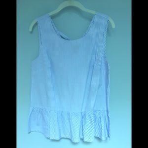 JCrew NWT Pinstripe Peplum Sleeveless Top Size S